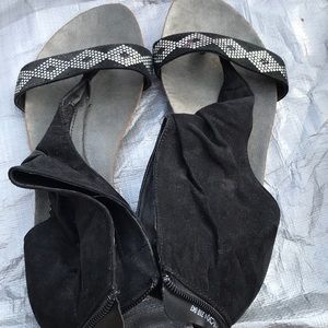 Black suede sandals
